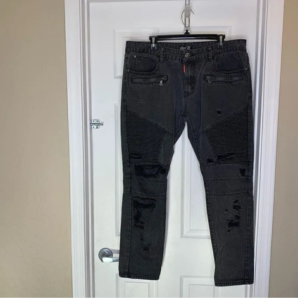 Square Zero Built to Last Men's Jeans Distressed Slim Denim Ripped  Size 40